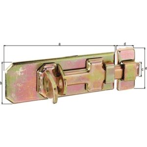 Sicherheits-Schlossriegel - Sicherheits-Schlossriegel L.120mm B.45mm STA galv.verz.d.pass.GAH – Bild 1