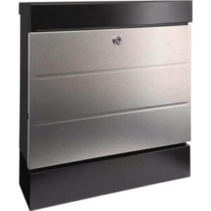 Briefkastenset - Briefkastenset NewYork 6850 B+S H.405mm B.364mm T.110mm schwarz/Edelstahl VA – Bild 1