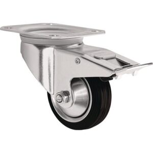 Lenkrolle mit Totalfeststeller - Lenkrolle m.Festst.D.100mm Trgf.75kg m.Festst.VG 105x80mm TECWERK – Bild 1