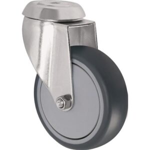 Lenkrolle - Lenkrolle D.100mm Trgf.100kg m.Rückenloch Kugell.Gum.grau TECWERK – Bild 1