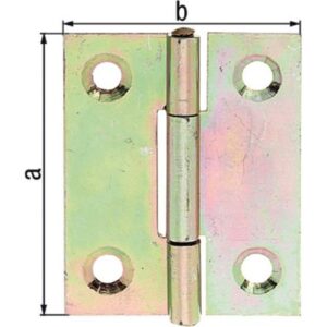 Scharnier - Scharnier H.51mm B.37mm S.1mm STA galv.gelb verz.halbbreit GAH – Bild 1