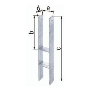 H-Pfostenträger - H-Pfostenträger ETA-10/0210 141x300x600x60mm STA roh TZN GAH – Bild 1