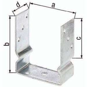 U-Pfostenträger - U-Pfostenträger ETA-10/0210 71x150x100x60mm TZN z.Aufschr.GAH – Bild 1