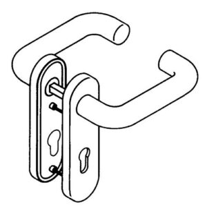Feuerschutzgarnitur - FS-Garnitur 111R12.210 Ku.33 D/D TS 38-48mm PZ rd DIN L/R HEWI – Bild 1