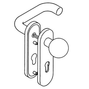 NW Hewi Feuerschutzwechselgarnitur Drücker/Knopf - rubinrot111R13.113 Ku.33 D/K TS 38-48mm PZ rd DIN L/R HEWI – Bild 1