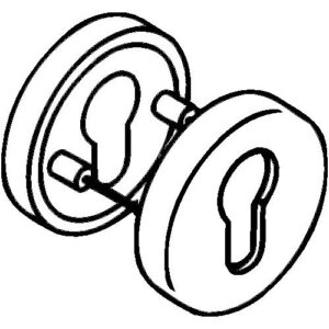 Schlüsselrosetten-Paar - Schlüsselrosetten-Paar 306.23PB 90 Ku.90 Schildst.10,5mm BB rd.HEWI – Bild 1