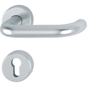 NW Hoppe Feuerschutzgarnitur Paris Drücker/Drücker Rosette - silber Aluminium FS-138/42H/42HS Alu.F1 D/D TS 45-65mm PZ rd.DIN L/R HOPPE – Bild 1