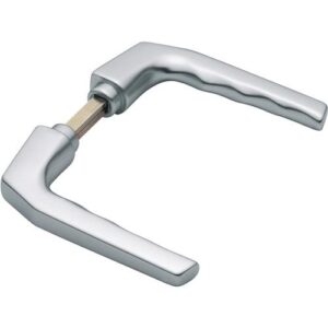 Türdrückerpaar - Türdrückerpaar Frankfurt 117L Alu.F1 o.Rosetten 4-KT.8mm HOPPE – Bild 1