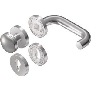 Rosettengarnitur - Rosettengrt.Rondo K1.0/H1.0 VA EST U-Form PZ DIN L/R fl.D/K BKS – Bild 1