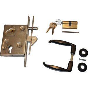 Schiebetürschloss-Set - Schiebetürschloss-Set PZ PZ 25/50/72/8mm verz.ktg.Stulpl.210mm HBS-BETZ – Bild 1