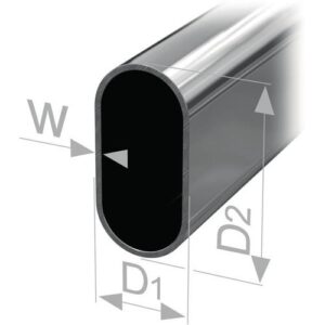 NW Schrankrohr oval - 30 x 15 x 1 mm chrom nahtlos ( Länge 2000 mm ) PG – Bild 1