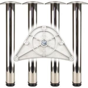 Tischbein-Set - Tischbein-Set CR pol.60mm H.870mm Platten-Befestigung BMB – Bild 1