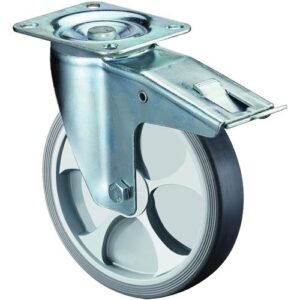 Lenkrolle mit Totalfeststeller - Lenkrolle m.Festst.D.160mm Trgf.200kg m.Festst.Ku.135x110mm BS ROLLEN – Bild 1