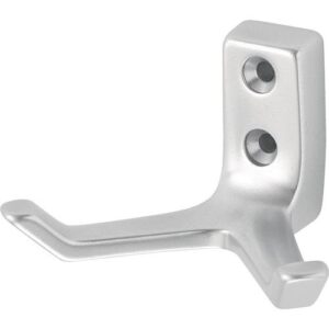 Mantelhaken - Mantelh.0033 zweifach A.55mm Alu.silberf.elox.H.43mm Hermeta – Bild 1