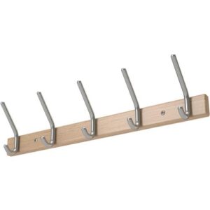 Wandgarderobe - Wandgarderobe Holzprofil Buche 9 Hut-/9 Mantelh.L.1300mm Hakenabstand 150mm – Bild 1