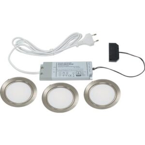 Einbauleuchten-Set - Einbauleuchtenset Chip 58 Neutralweiß 12 V 4 W Rahmenfarbe Edelstahloptik L&S – Bild 1