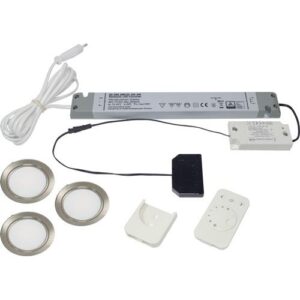 Einbauleuchten-Set - Einbauleuchtenset Chip 58 emotion 12 V 4 W Rahmenfarbe Edelstahloptik L&S – Bild 1
