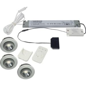 Einbauleuchten-Set - Einbauleuchten-Set Spot emotion 12V 2 W Rahmenfarbe Alu.L&S – Bild 1