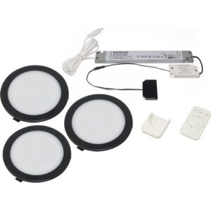Einbauleuchten-Set - Einbauleuchtenset Moonlight emotion 12 V DC 3,6 W Rahmenfarbe schwarz L&S – Bild 1