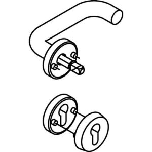 Halbgarnitur - Halbgarnitur 111XAH22.130 VA XA 4-KT.8mm Schutzrosette HEWI – Bild 1