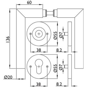 Tecwerk Feuerschutzgarnitur - FS-Garnitur NW-495-2 VA 60 D/K TS 40?58mm PZ rd DIN L/R TECWERK – Bild 3