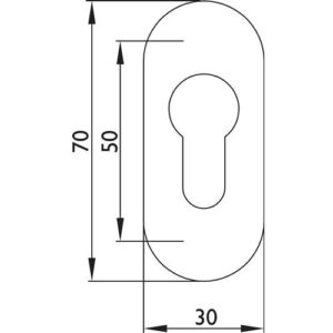 Ovalrosette - Ovalrosette NW-120/6-S VA 60 Schildst.10mm PZ ov.TECWERK – Bild 3