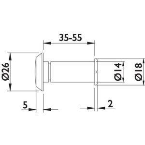 Türspion - NW-4700 MS verchr.180Grad 35mm TECWERK – Bild 3