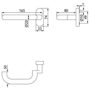 Profiltürdrückerlochteil - Profiltürdrückerlochteil NW-501-1 VA 60 U-Form 8mm m.Ans.TECWERK – Bild 3