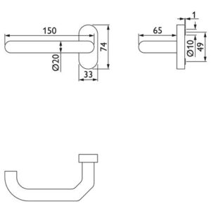 Feuerschutzdrückerlochteil - Feuerschutzdrückerlochteil NW- 591-1 VA 60 gekr.4-KT.9mm TECWERK – Bild 3