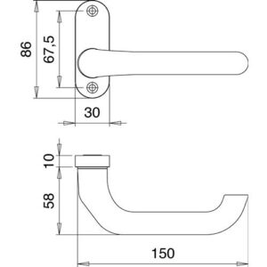 Profiltürdrückerlochteil - Profiltürdrückerlochteil 1391/0000 Alu.F1 ov.8mm gekr.EDI – Bild 3