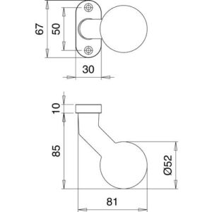 Profiltürknopf - Profiltürknopf 1331/4020 Material Alu.F1 fest EDI – Bild 3
