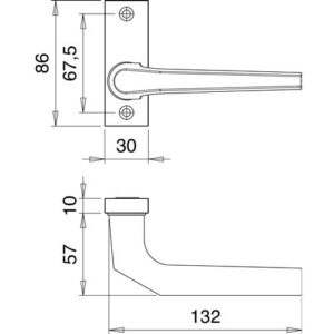 Profiltürdrückerlochteil - Profiltürdrückerlochteil 1390/0000 Alu.F1 ktg 8mm gekr.EDI – Bild 3