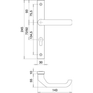 Profiltürgarnitur - Profiltürgarnitur 2320/9203 Alu.F1 PZ TS 68-77mm EDI – Bild 3