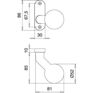 Profiltürknopf - Profiltürknopf 1330/4020 Material Alu.F1 fest EDI – Bild 3