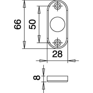 Drückerrosette - Dr.-Ros.3392/0000 Alu.F1 Schildst.8mm rd.ov.EDI – Bild 3
