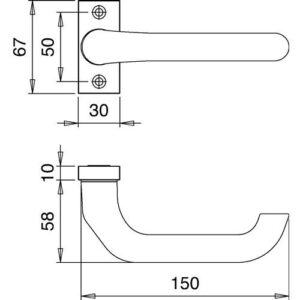 Profiltürdrückerlochteil - Profiltürdrückerlochteil 2308/0000 Alu.F1 ktg 8mm gekr.EDI – Bild 3