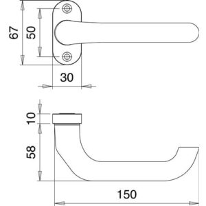Profiltürdrückerlochteil - Profiltürdrückerlochteil 1308/0000 Alu.F1 ov.8mm gekr.EDI – Bild 3