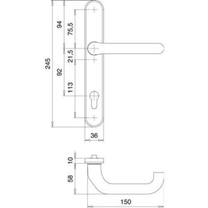 Profiltürgarnitur - Profiltürgarnitur 1300/0035 Alu.F1 PZ EDI – Bild 3
