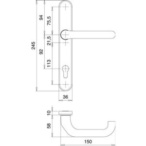 Profiltürgarnitur - Profiltürgarnitur 1300/K22/035 Alu.F1 PZ EDI – Bild 3