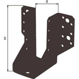 Balkenschuh - Balkenschuh Typ A 45/110 2mm ETA-08/0171 STA verzinkt,schwarz kunststoffbesch. – Bild 3