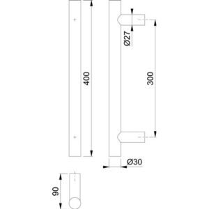 Stangengriff - Stangengriff E5011 VA Farb-Nr. F69 A. 300mm L.400mm ger. HOPPE – Bild 3