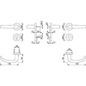 Feuerschutzgarnitur - FS-Garnitur San Fran.FS-E1301/42H/42HS VA F69 D/D TS 40-65mm PZ rd.DIN L/R HOPPE – Bild 3