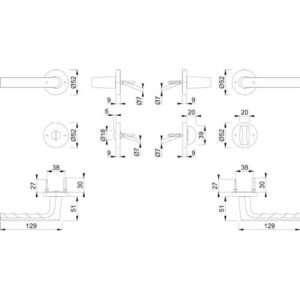 Rosettengarnitur - Rosettengrt.Hamburg 1700/42KB/42KBS F9714 SK/OL DIN L/R HOPPE – Bild 3