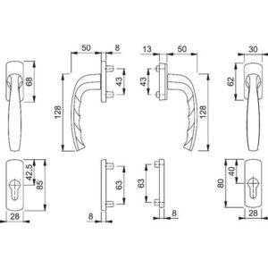Balkongarnitur - Balkongarnitur NY 0810/961N/U10/? Alu.F1 63-73mm 4-KT.7mm HOPPE – Bild 3