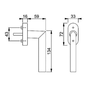 Fenstergriff - Fenstergriff Stock.0140/US956 Alu.32-42mm F1/naturf.Secustik©/VarioFit© HOPPE – Bild 3
