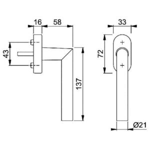 Fenstergriff - Fenstergriff Ams.0400/US956 Alu.F1/naturf.32-42mm Secustik©/VarioFit©Stand.HOPPE – Bild 3