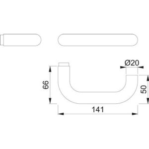 Türdrückerlochteil - Türdrückerlochteil Paris E138Z VA F69 VA ma 4-KT.8mm DIN L/R HOPPE – Bild 3