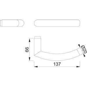 Türdrückerlochteil - Türdrückerlochteil Tro.E1430Z VA ma 4-KT.8mm DIN L/R HOPPE – Bild 3