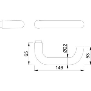 Türdrückerlochteil - Türdrückerlochteil Paris 138 Alu.F2/neusilberfarbig 4-KT.8mm DIN L/R HOPPE – Bild 3
