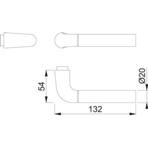 Türdrückerlochteil - Türdrückerlochteil 1505 Alu.F49/F9-2 stahlfarben ma 4-KT.8mm DIN L/R HOPPE – Bild 3